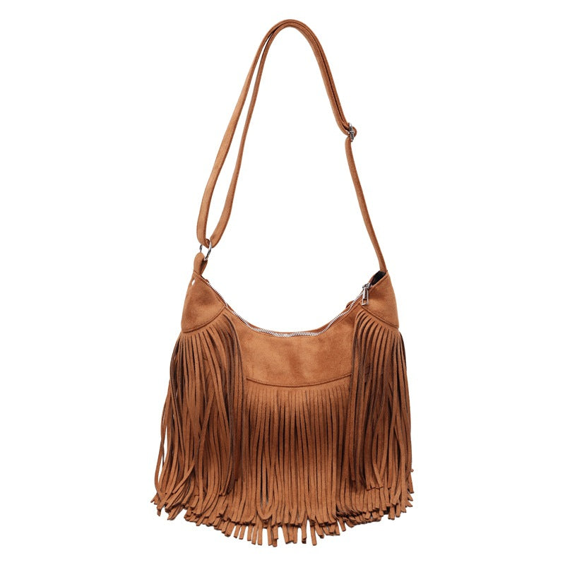 Matte Texture Tassel Underarm Fashion Hot Large Women's Messenger Bag