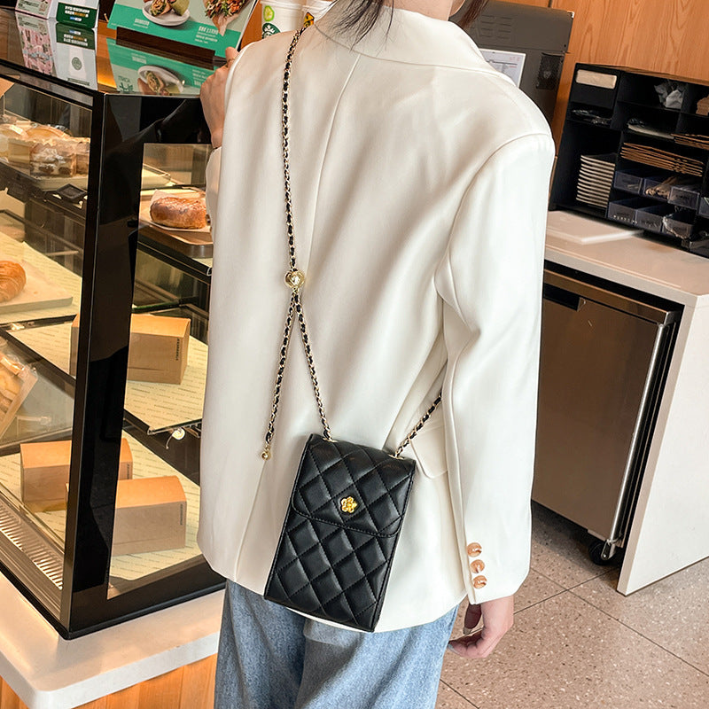 Cowhide Mobile Female Fashion Chain Design Mini Women's Shoulder Bag