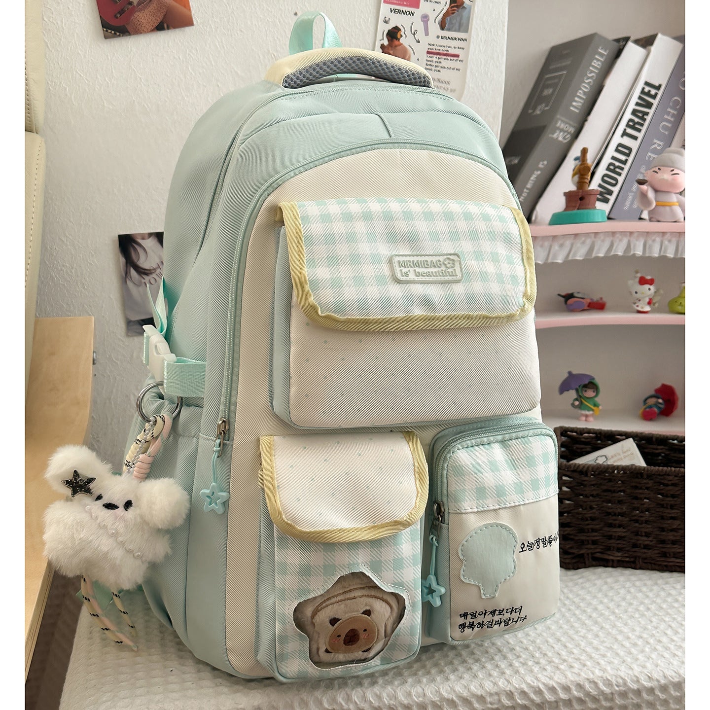 Women's Dopamine Contrast Color High Primary Large Backpacks