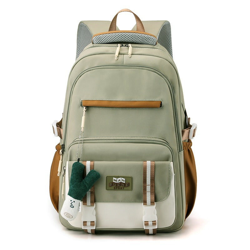 Female High Large Capacity Solid Color Primary Class Korean Simple Backpacks