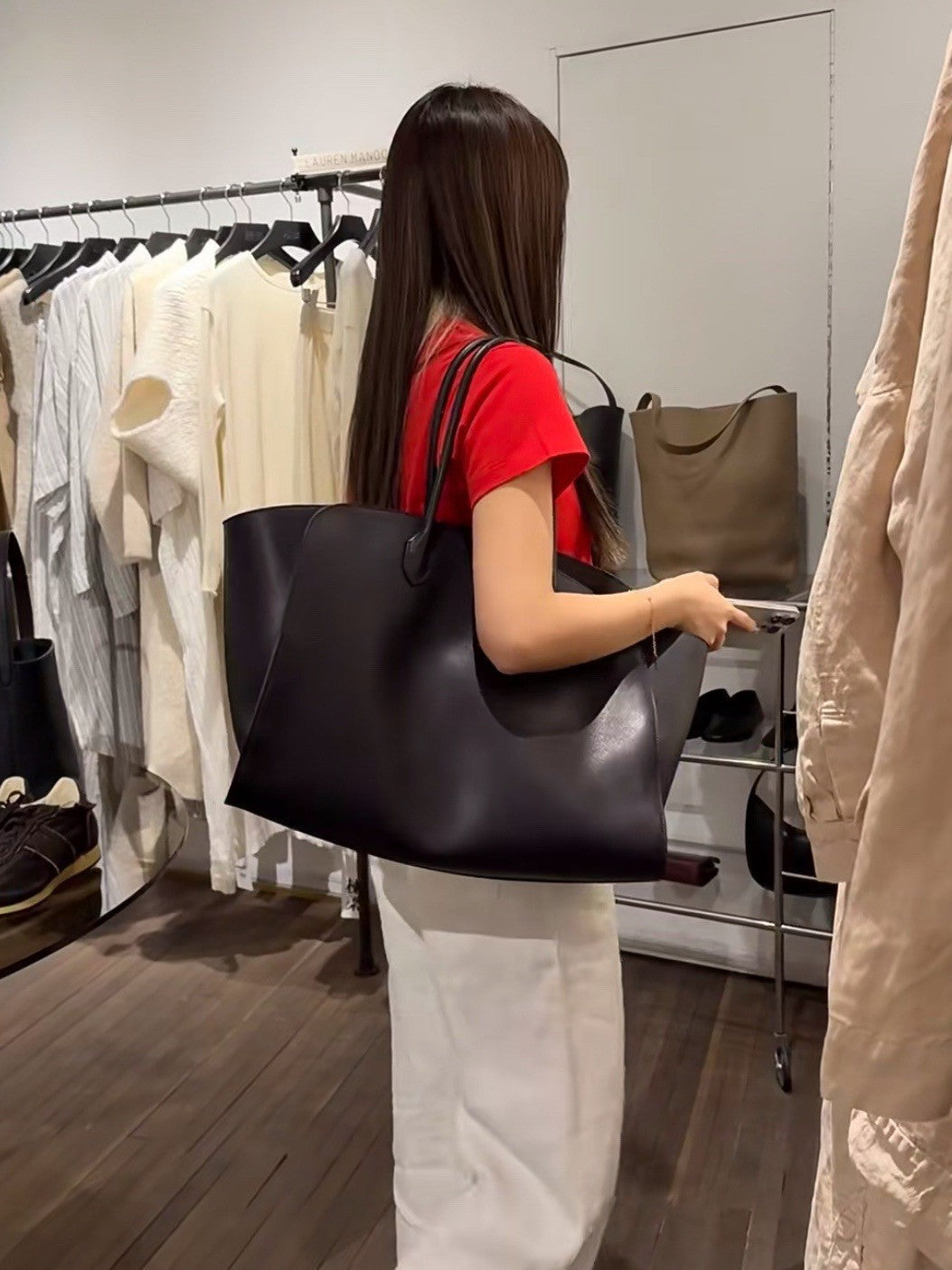 Women's Kendall Niche Portable Shopping Cowhide Leather Bags