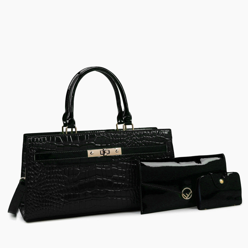 Women's Large Capacity Kelly Crocodile Pattern Portable Women's Messenger Bag