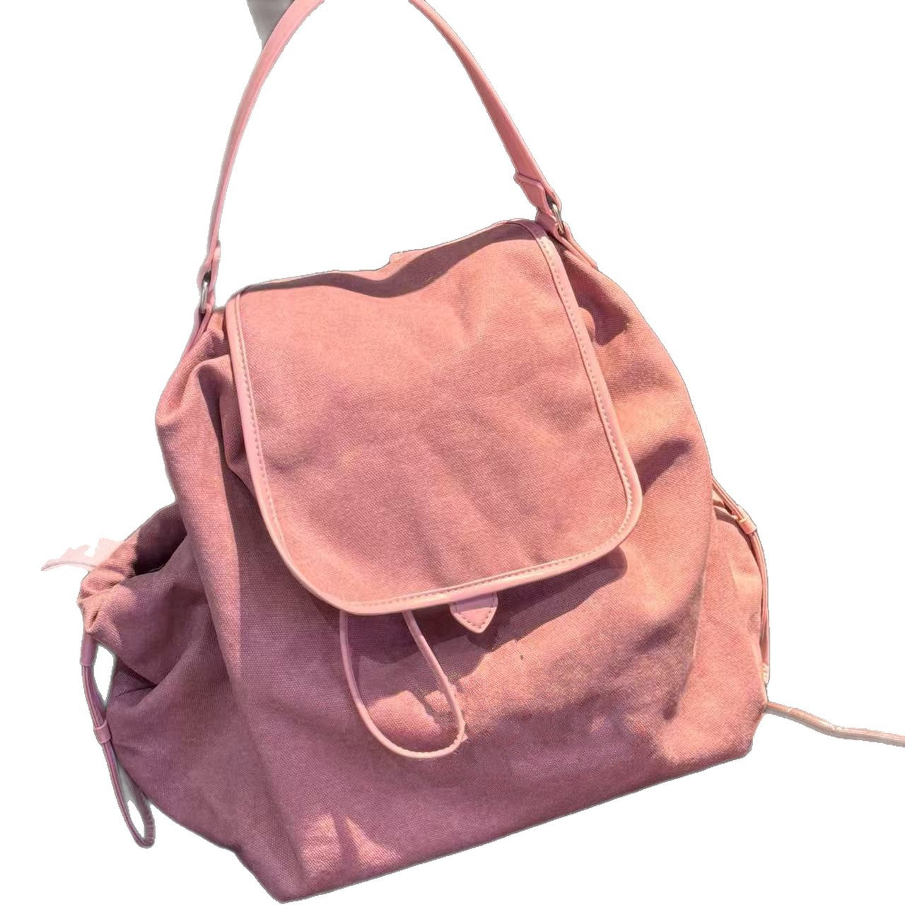 Women's Adi Clover Fashion Commuter Stringed Pearls Canvas Backpacks