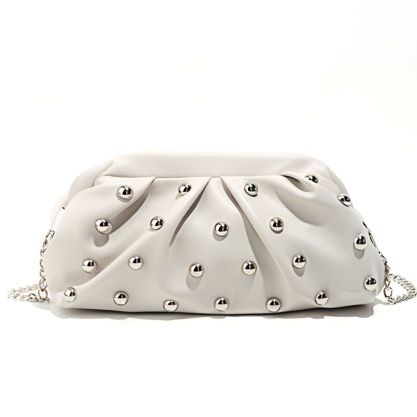 Women's Trendy Clip Mushroom Nail Chain Clutch Women's Shoulder Bag