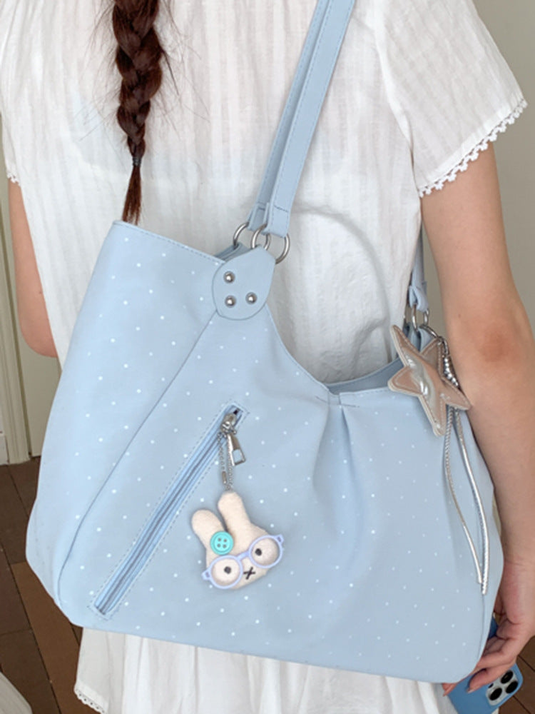 Spring Korean Style Rhinestone Canvas Large Capacity Portable Tote Bag