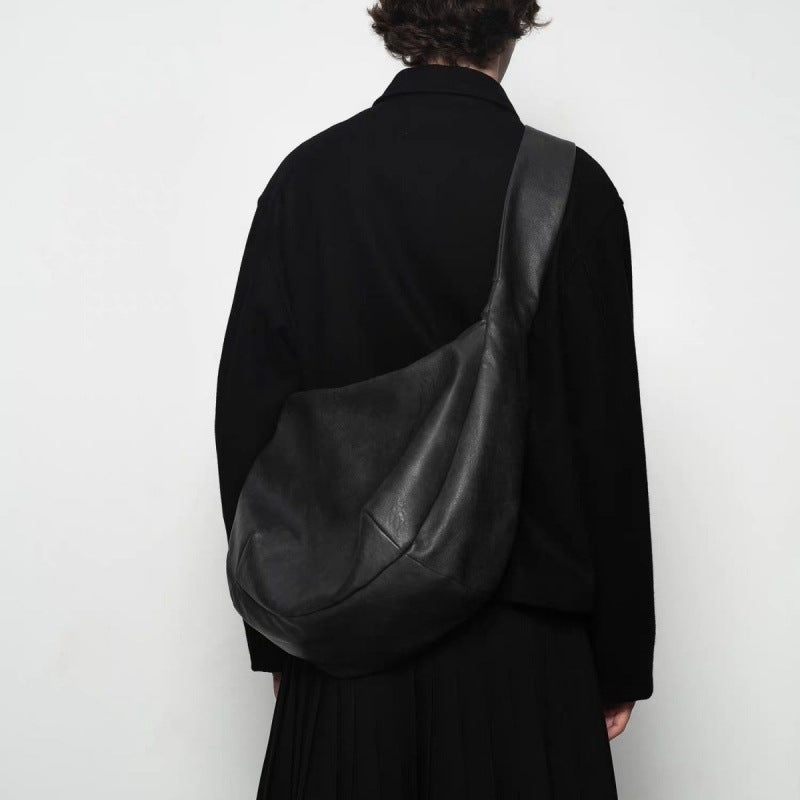 Classy Washed Mottled Pleated Leather Hobo Bags
