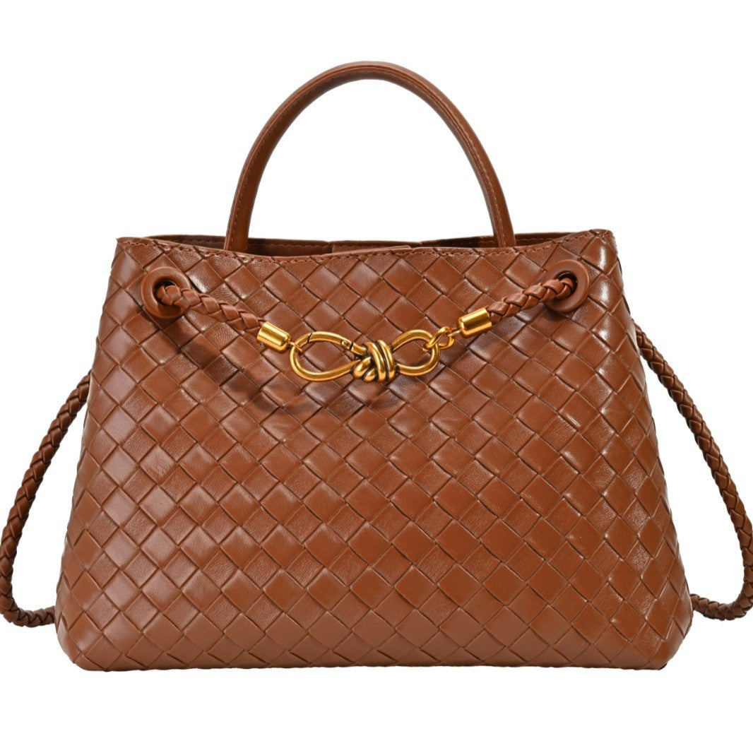 Women's Retro Metal Cord Fastener Woven Niche Women's Messenger Bag