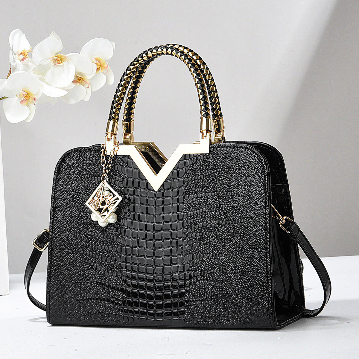 Women's Capacity Alligator Print Trendy Fashion Mother Bags