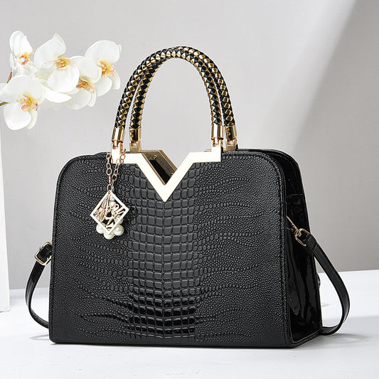 Women's Capacity Alligator Print Trendy Fashion Mother Bags