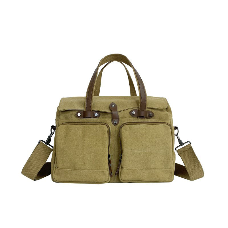 Men's Portable Business Computer Canvas With Crazy Men's Messenger Bag