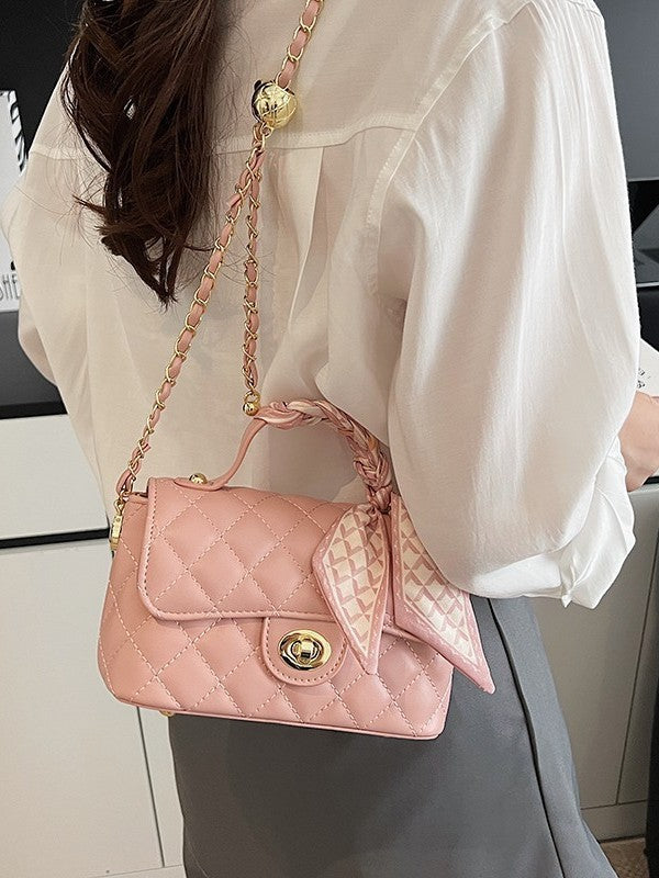 Women's Classic Style Sheepskin Rhombus Chain Portable One Women's Messenger Bag