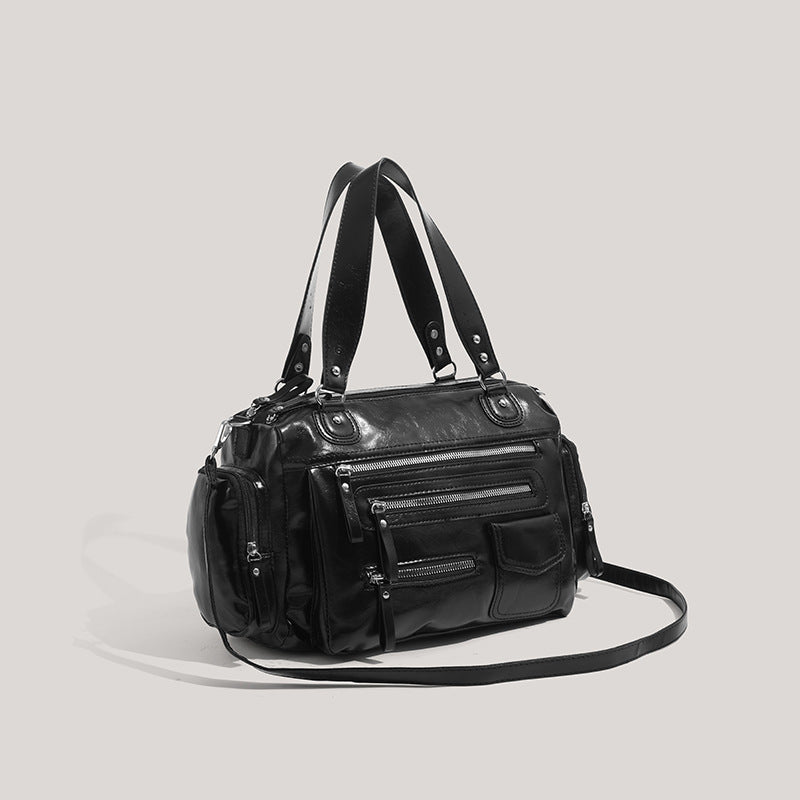 Vintage Zipper Motorcycle Light Luxury College Bags