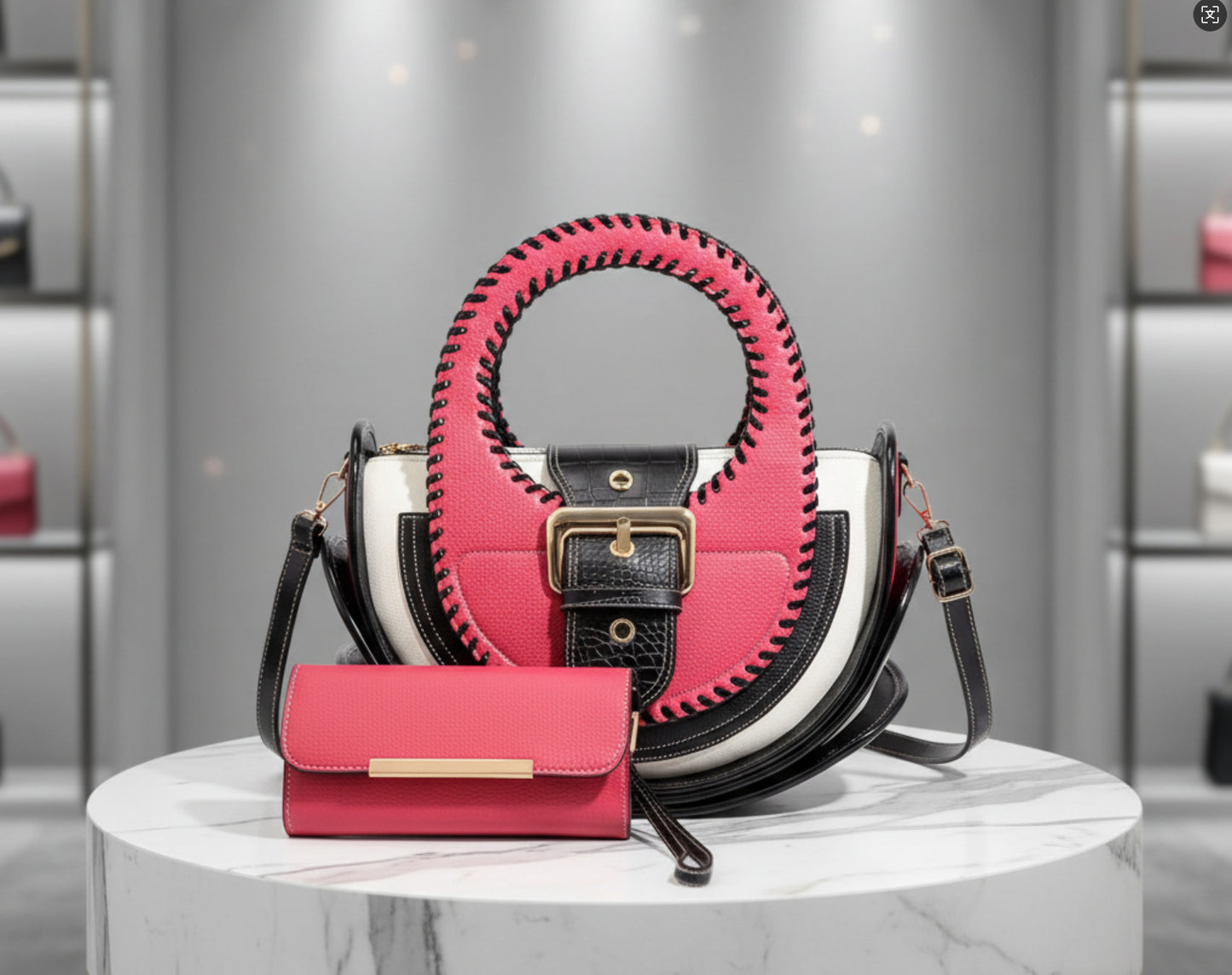 Women's Fashion Color Contrast Large Capacity High Bags
