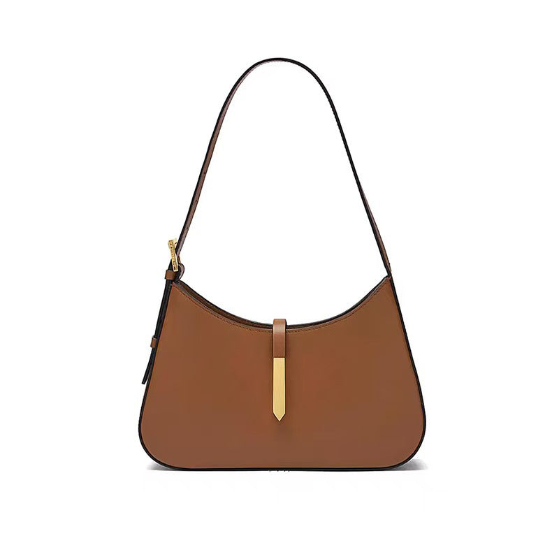Women's Genuine Leather Niche Design Daily Leisure Underarm Bag
