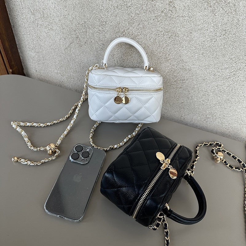 Classic Style High Sense Diamond Commuter Chain Box Bags
