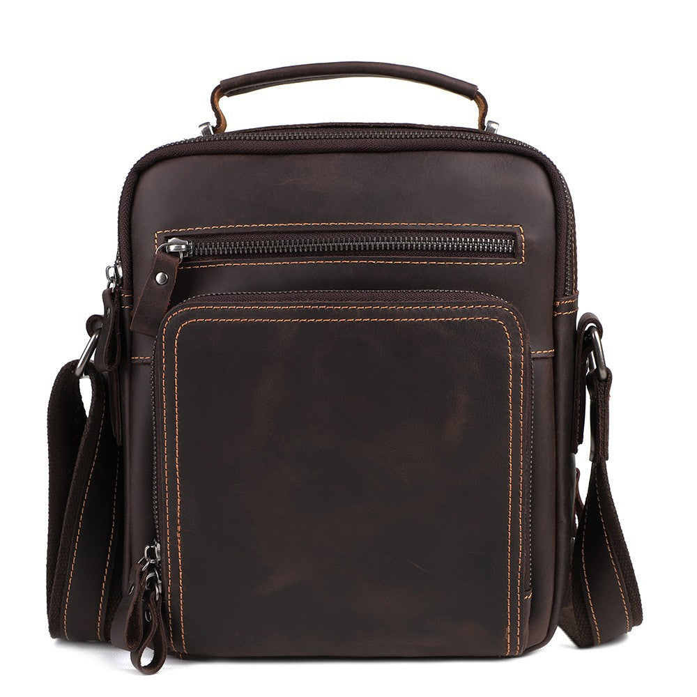 Men's Leather Retro Cowhide Large Capacity Multifunctional Men's Messenger Bag