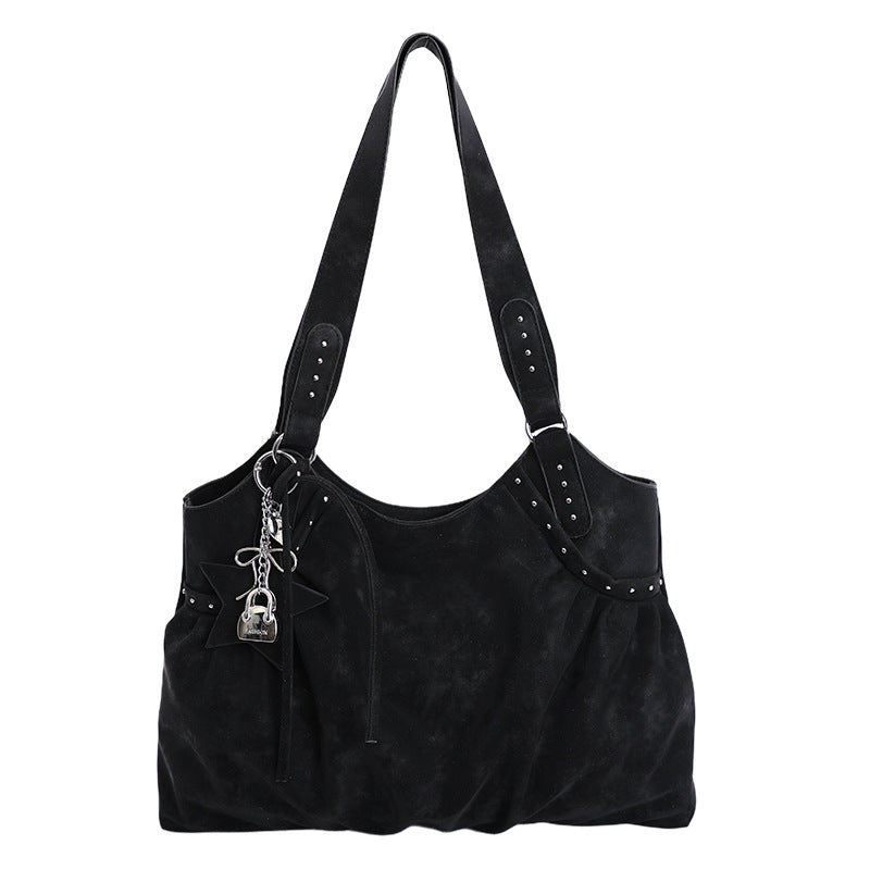 Women's Korean Style Lazy Large Capacity Retro Frosted Handbags