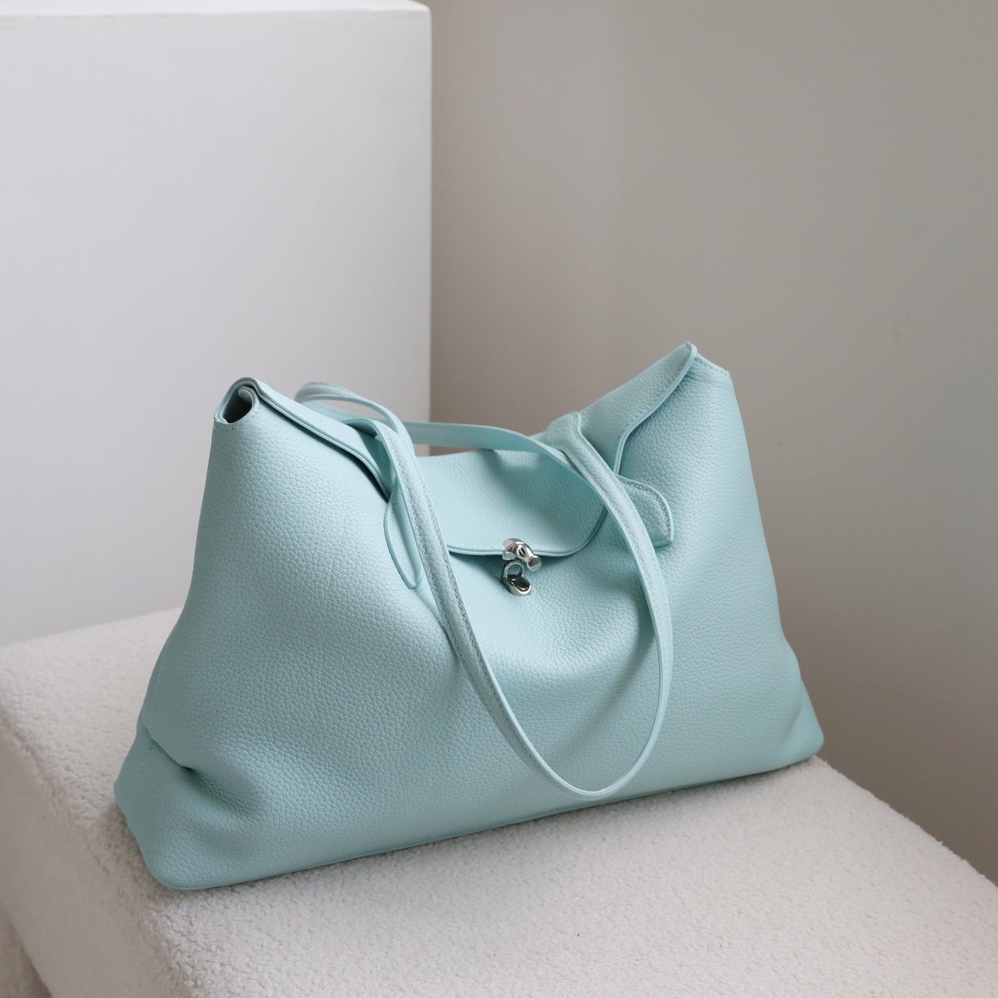 Women's Simple Style First Layer Cowhide Underarm Tote Bag