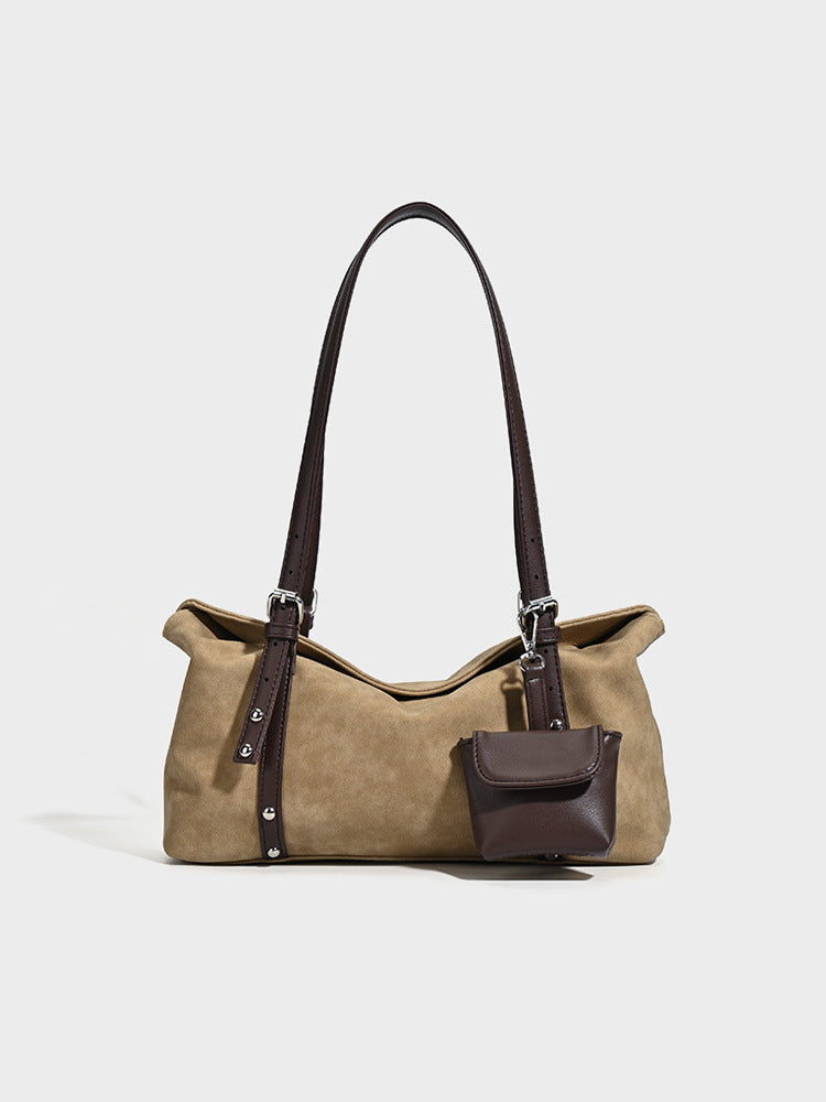 Women's Retro Suede Pillow Large Capacity Commuter Bags