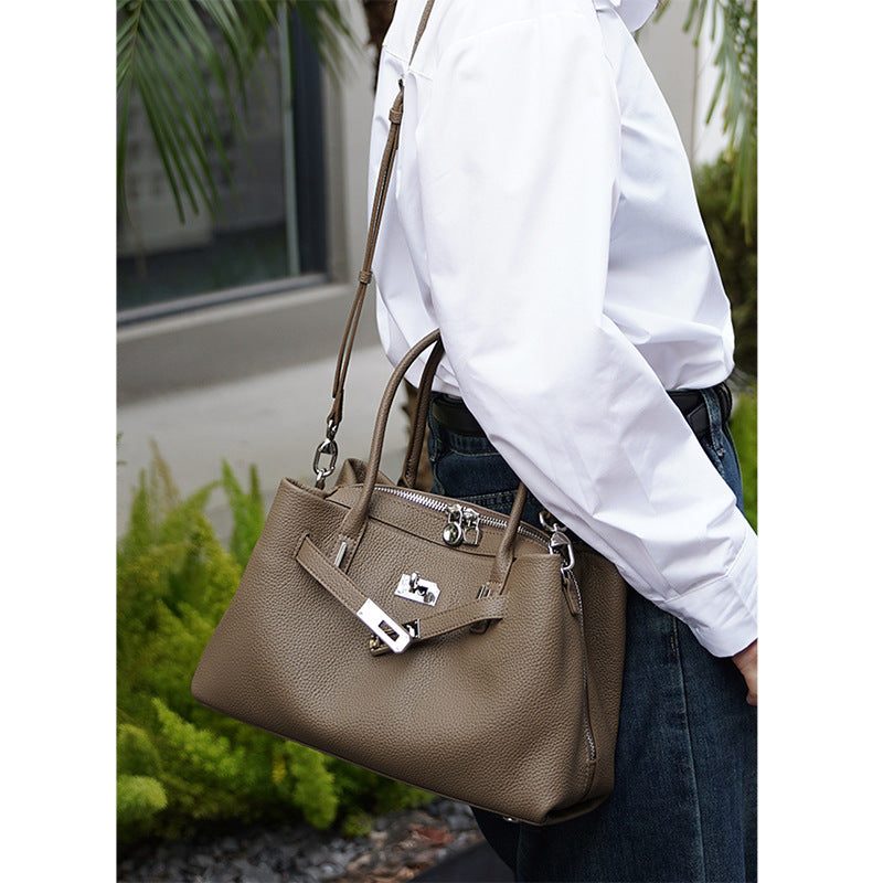 Women's Leather High-grade Kelly Sense Commute Simple Early Women's Handbag