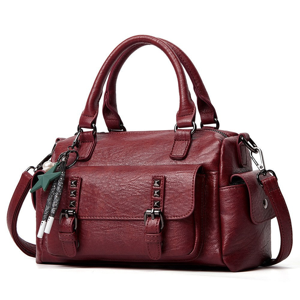 Women's Boston Simple Fashion Soft Leather Trendy Bags