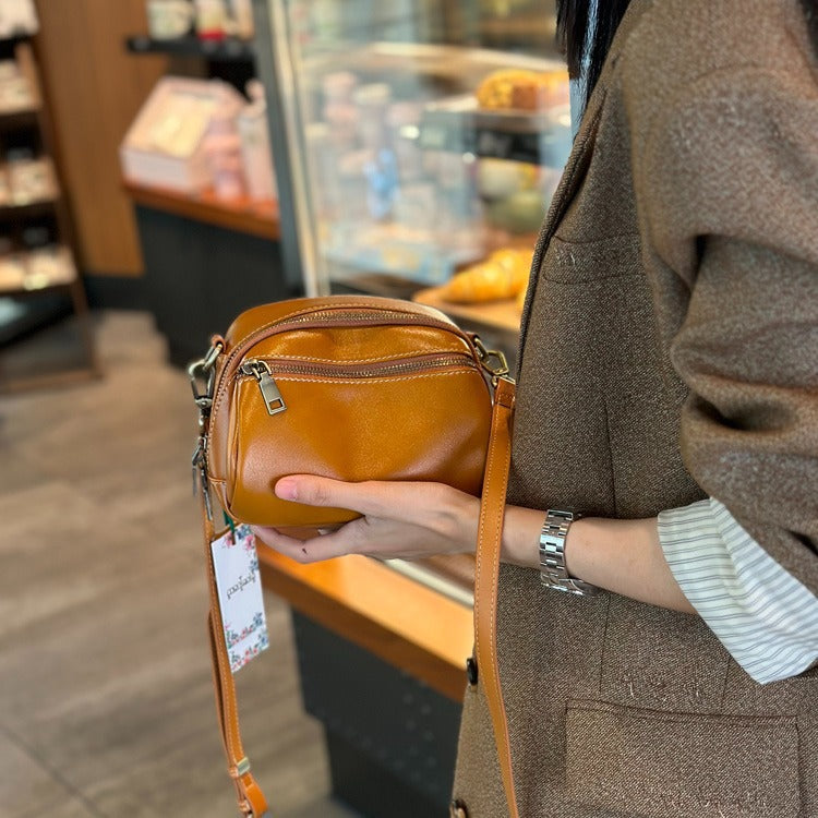 Women's Top Layer Cowhide Genuine Leather Design Women's Messenger Bag