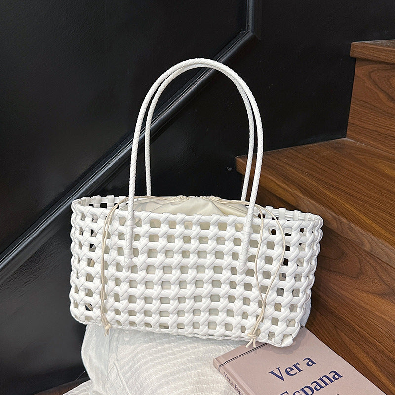 Women's Summer Super Hot Woven Large Capacity Picnic Lunch Box Seaside Bags