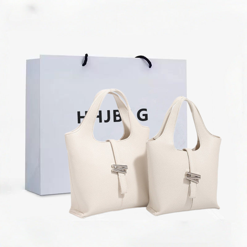 Women's Today Popular Simplicity Minority Portable Textured Bucket Bag