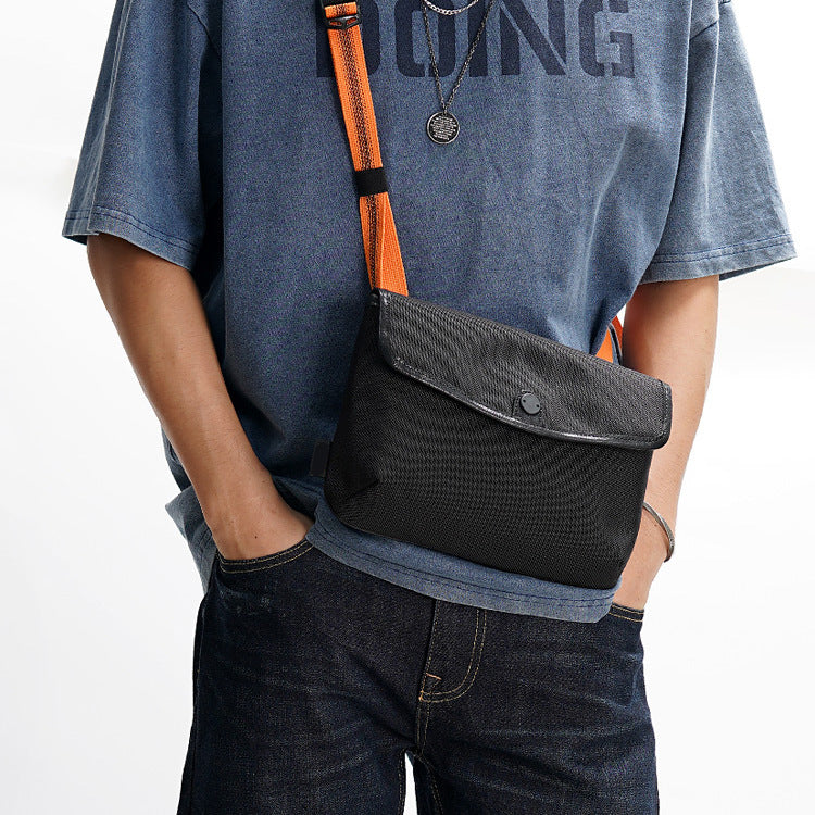 Men's Contrast Color Portable Magnetic Snap Ballistic Men's Messenger Bag