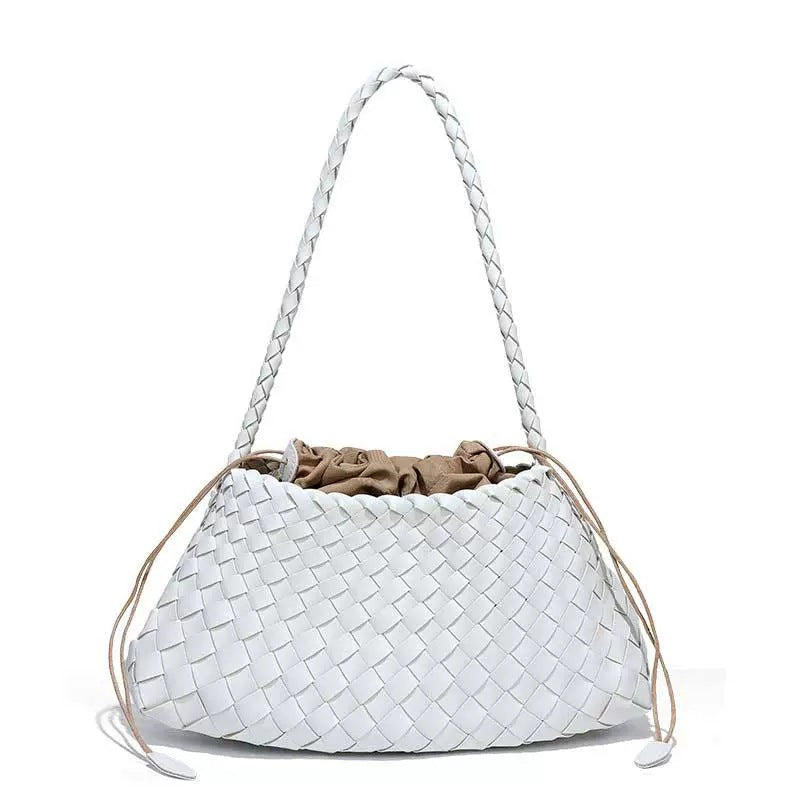Women's Summer Niche Design Woven Large Capacity French Canvas Lazy Underarm Bag