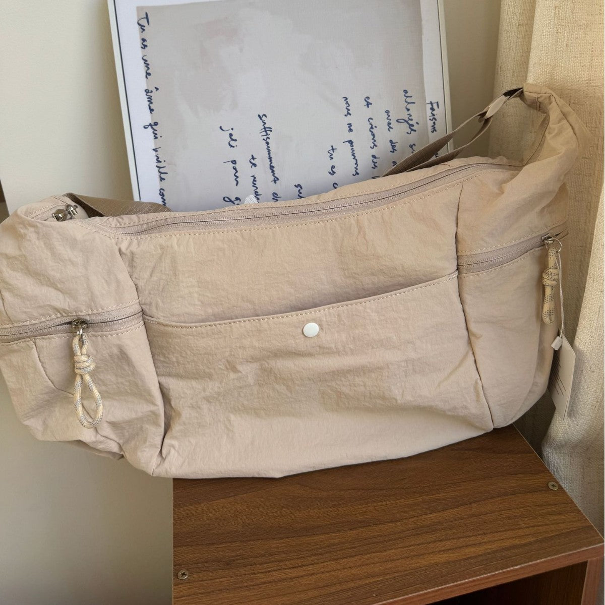 Women's & Men's Large Croissant Dumpling Capacity Versatile Lightweight Tote Bag