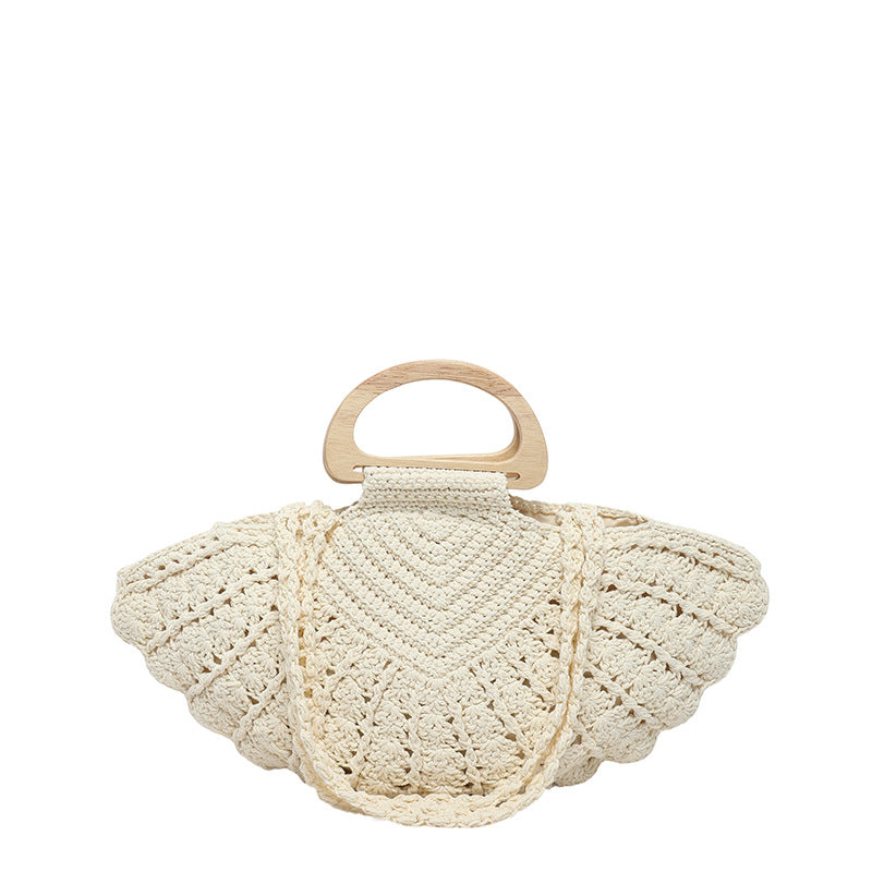 Women's Niche Hollow Out Straw Woven Leisure Commute Portable Vegetable Bags