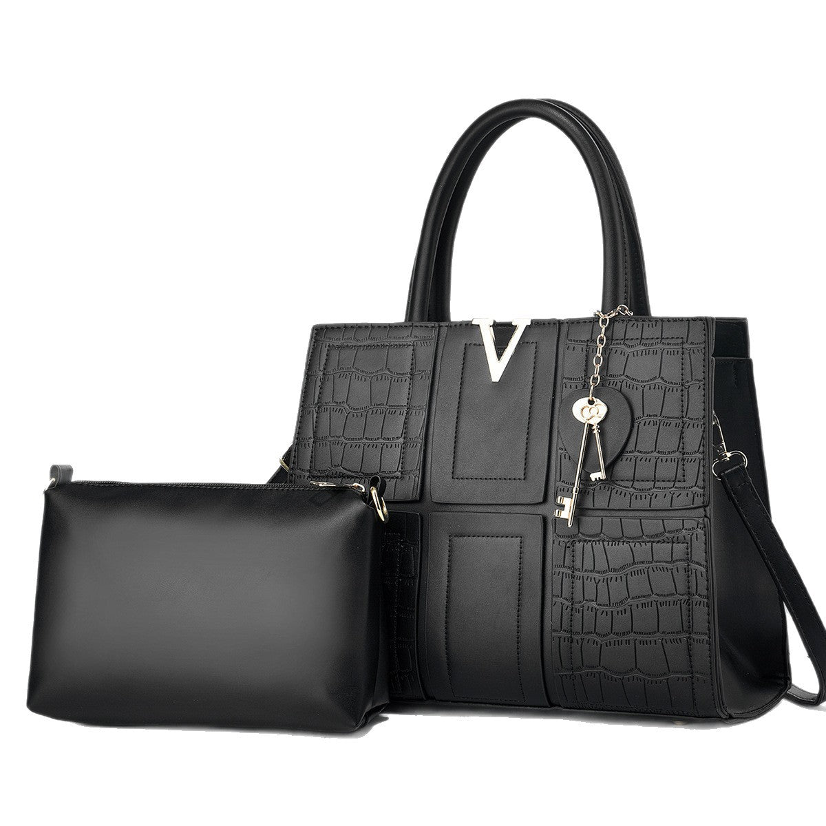 Fashion Large Capacity Stone Pattern Stitching Mother Bucket Bag