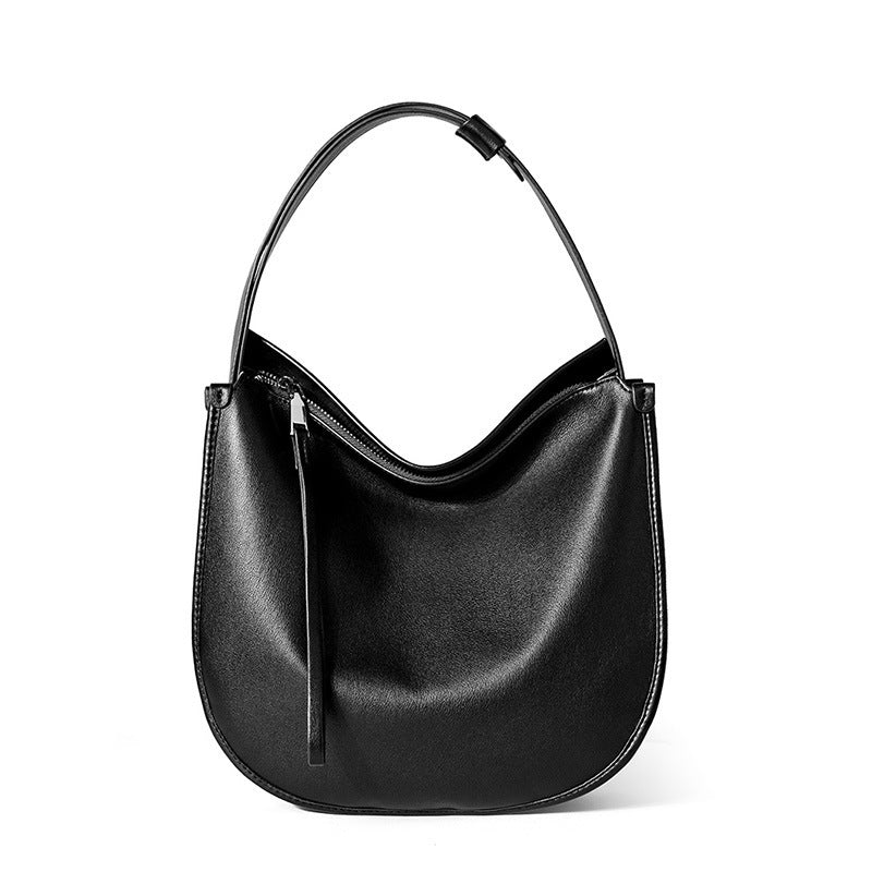 Style Minimalist Comfortable Soft Leather Cowhide Commuter Tote Bags