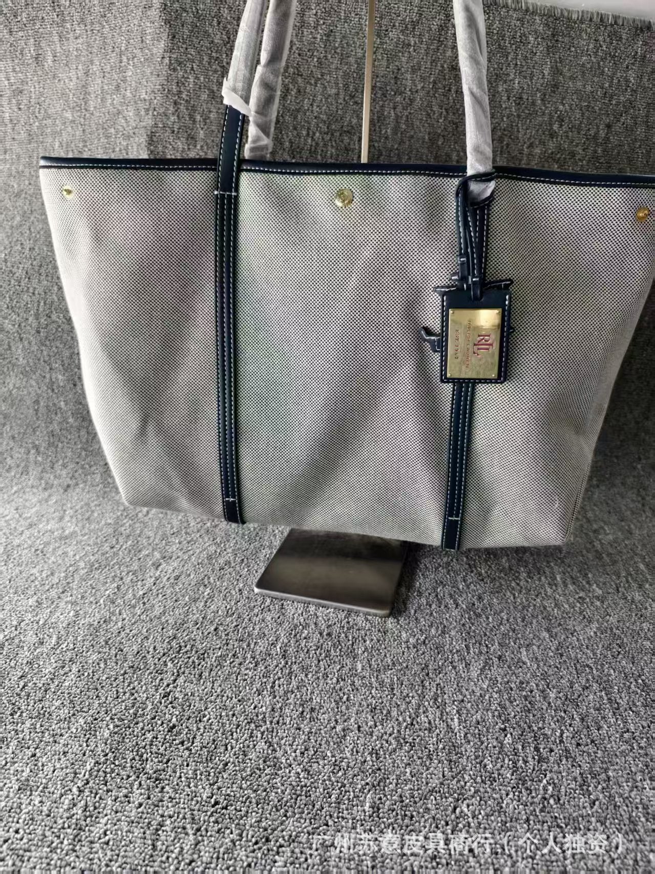 Ralph Canvas Leather Large Fashion Temperament Tote Bag