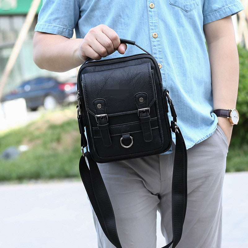 Men's Leather Vintage Fashion Vertical Pouch For Men's Messenger Bag