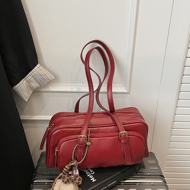 Baguette Portable Fashion Retro Minority Simple Advanced Commuter Large Capacity Underarm Bag