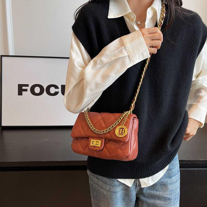 Rhombus Embroidered Line Female Summer Popular Bags