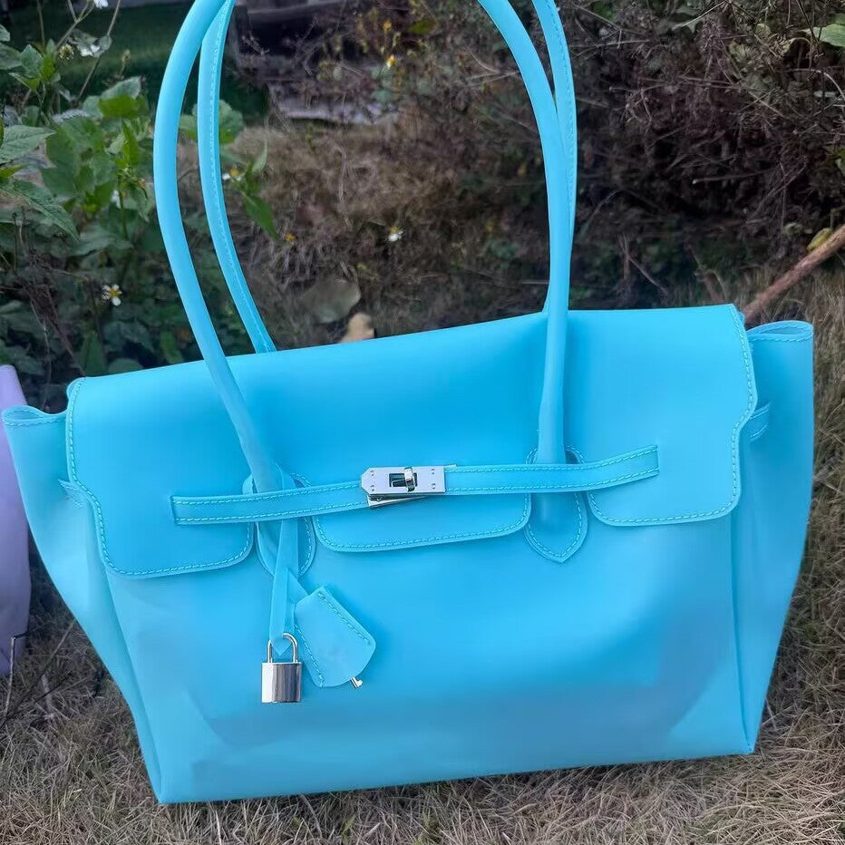 Women's Style Transparent Jelly Fashion Twist Large Capacity Portable Women's Shoulder Bag