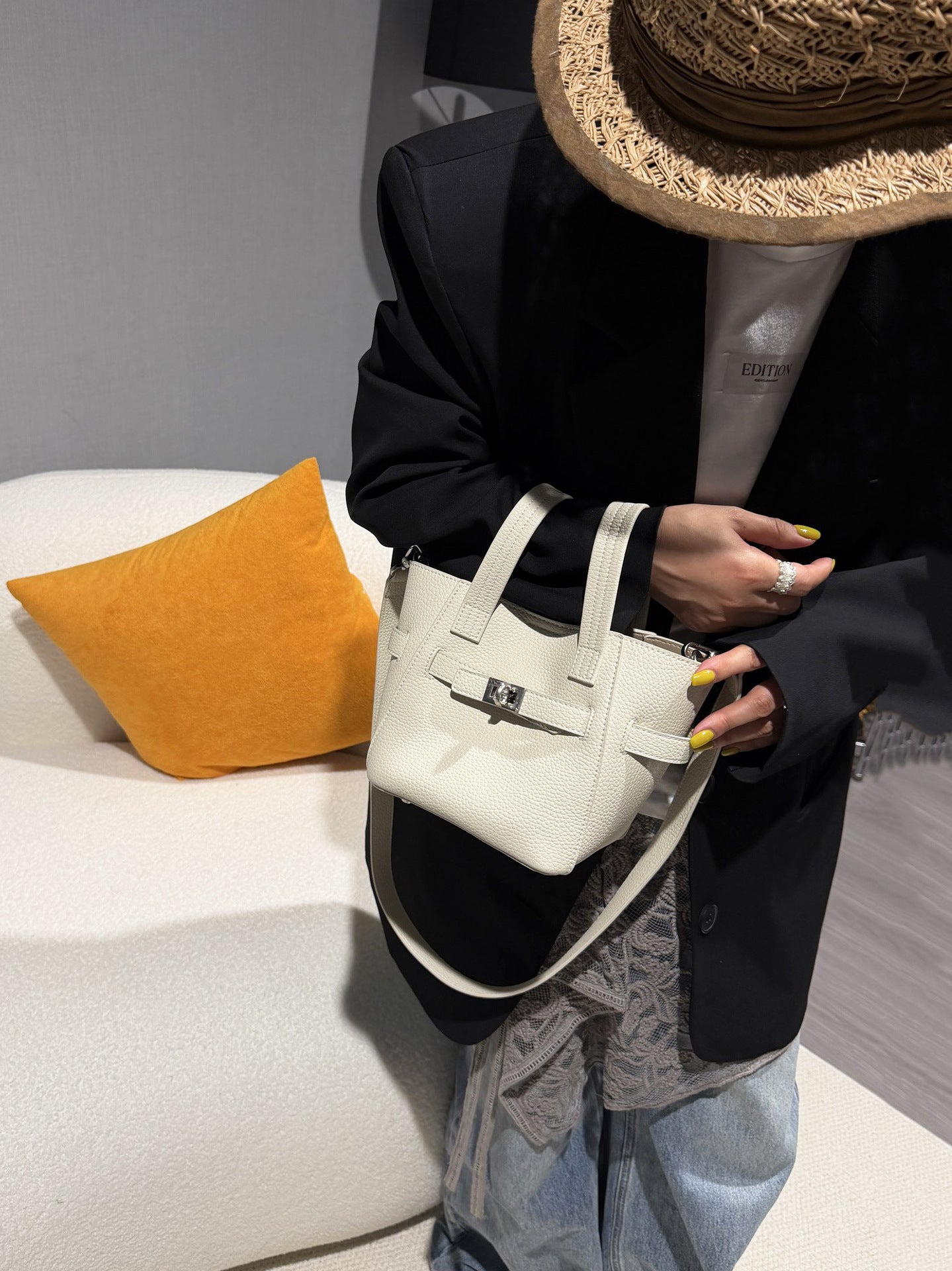 Women's High-grade Vegetable Basket Hand Carrying Bucket Bag