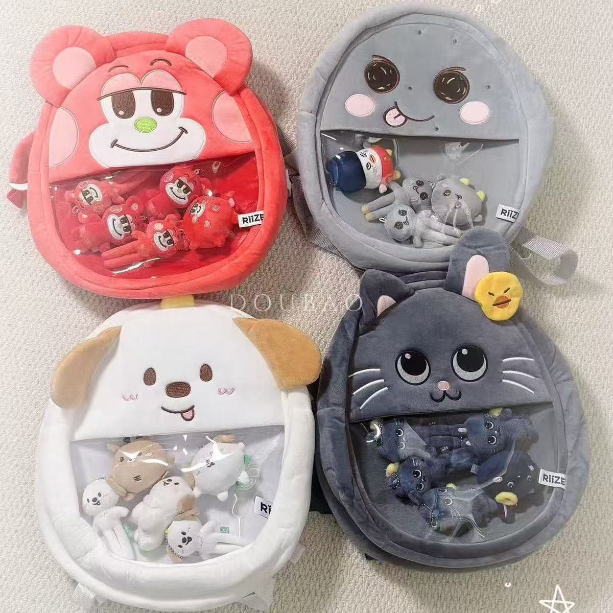 Cartoon Size Flash Plush Doll Cute Leisure Backpack