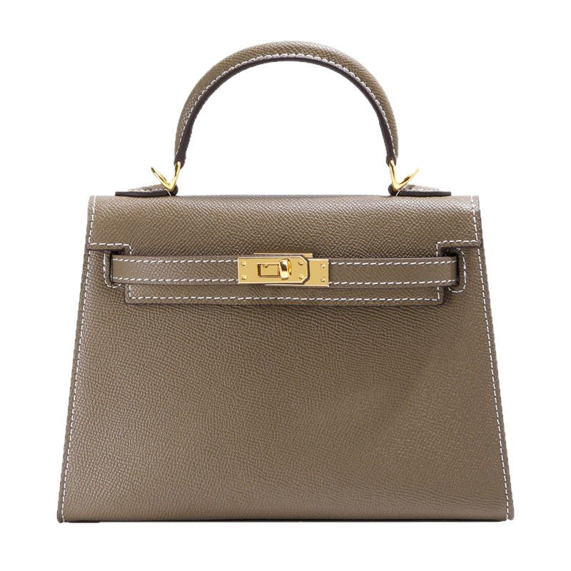 Palm Print Genuine Leather Kelly Second Generation Trendy High Women's Handbag