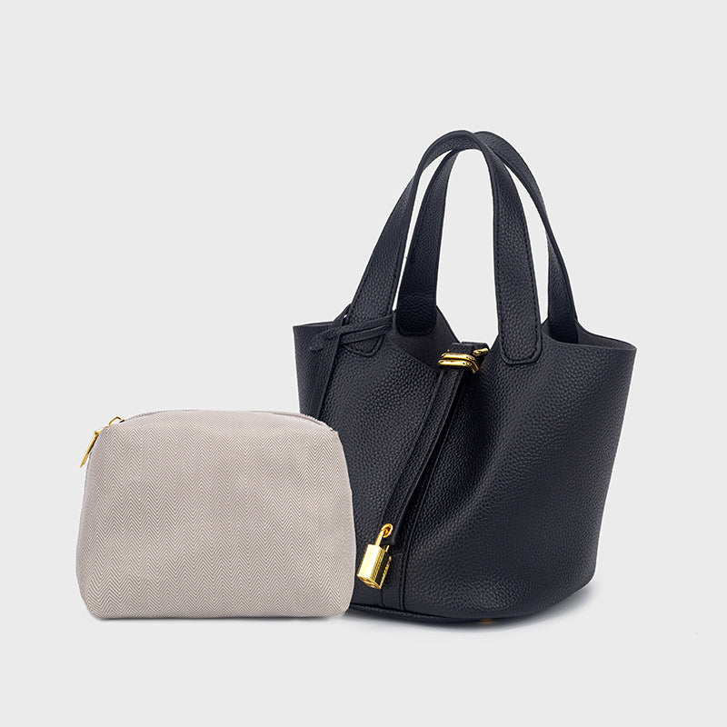 Women's Pattern Vegetable Basket Western Style Textured Bucket Bag