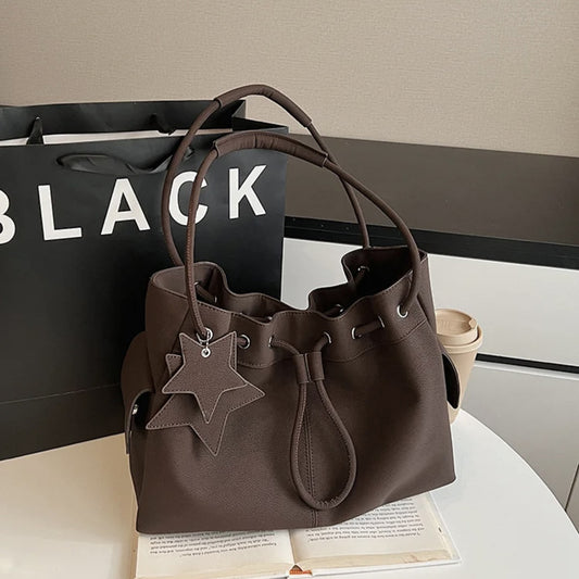 Women's Large Capacity Hand-held Niche High Sense Beam Tote Bag