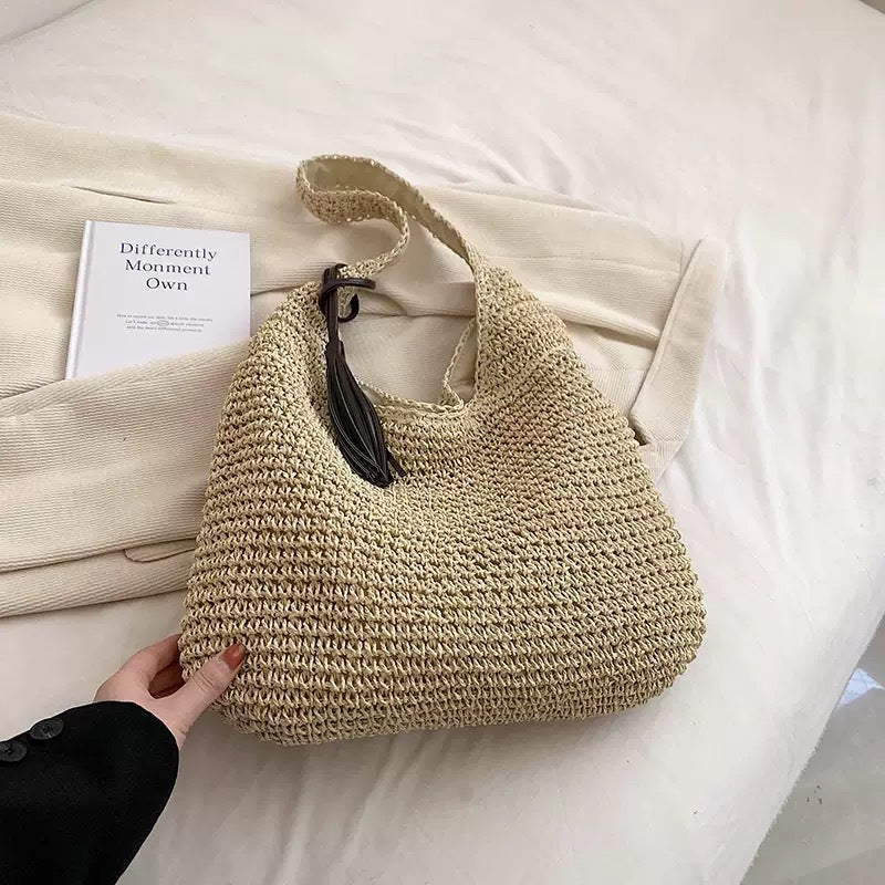 Women's Large Capacity Seaside Vacation Straw Fashion Beach Lazy Relaxed Women's Shoulder Bag