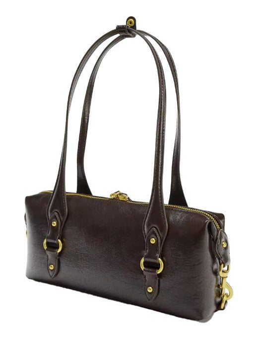 Women's Autumn Fashion Cracked Effect Metal Detail Shoulder Bags