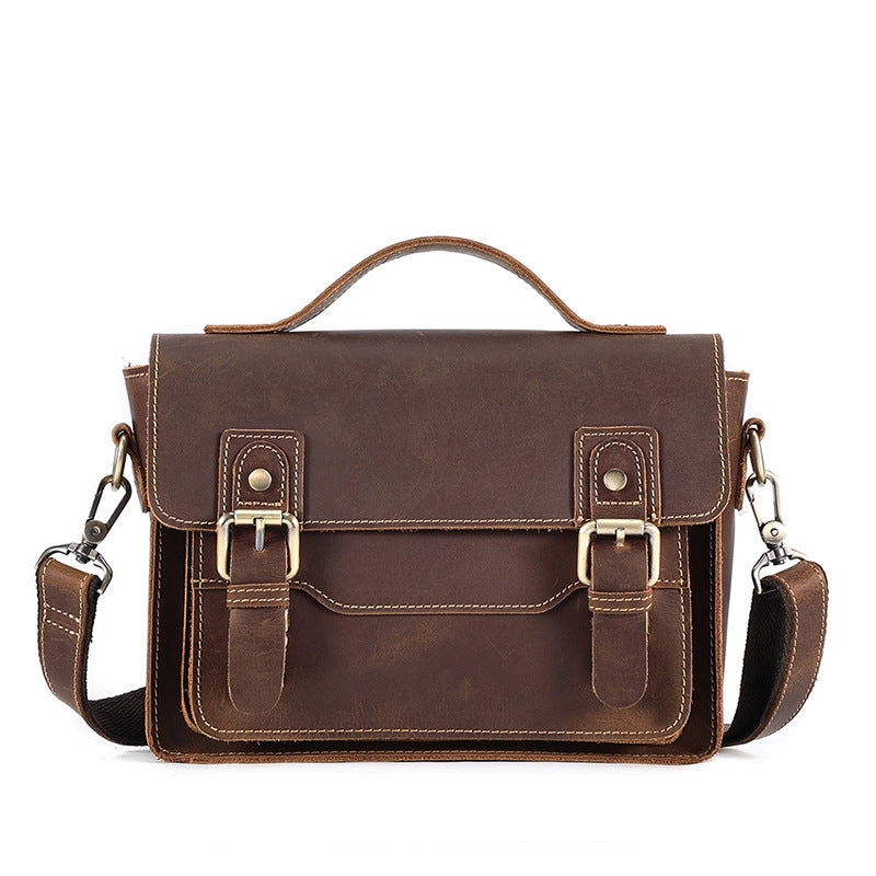 Men's Crazy Horse Leather Commuter Genuine Portable Shoulder Bags