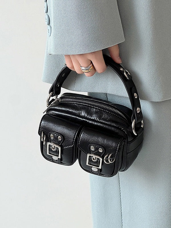 Casual Classy Female Hot Motorcycle High-grade Small Square Bags