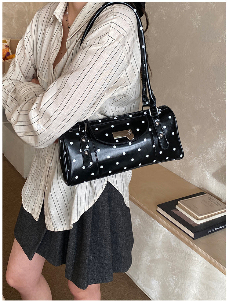 Carrying Western Style Polka Dot Contrast Color Fashion Women's Shoulder Bag