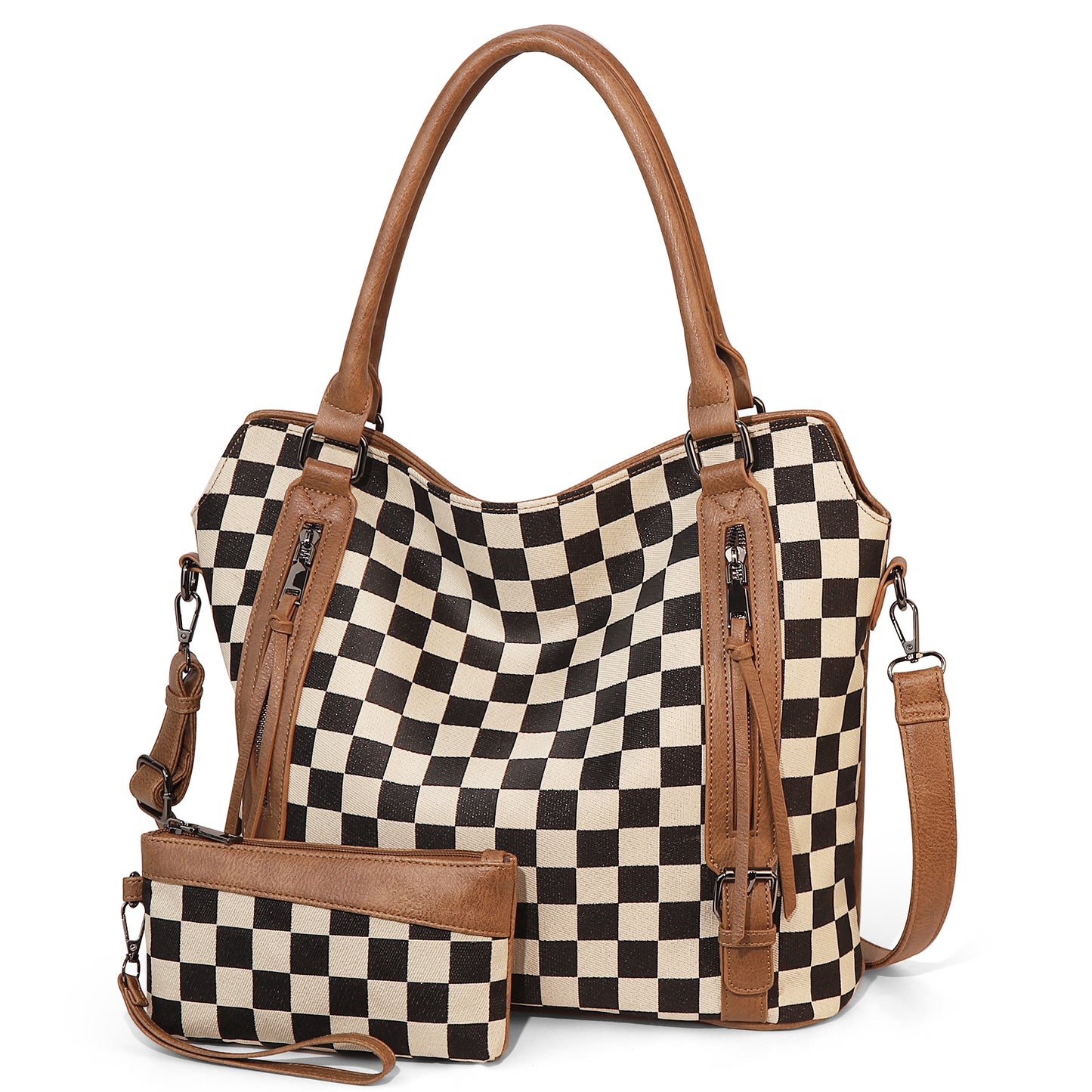 Women's Chessboard Plaid Large Capacity Commuter Bags